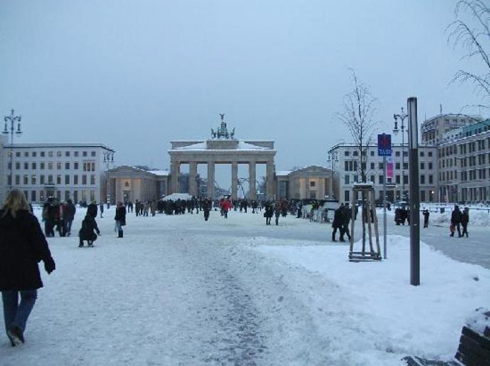 Berlín pod sněhem.