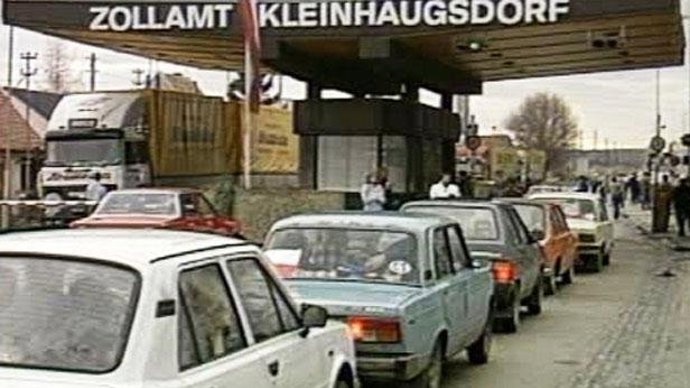 Fronta na rakouských hranicích, všichni chtěli ven