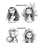 Vlasy – očekávání versus realita. Přirozené vlny (obrázky výše), lak na vlasy (obrázky níže).