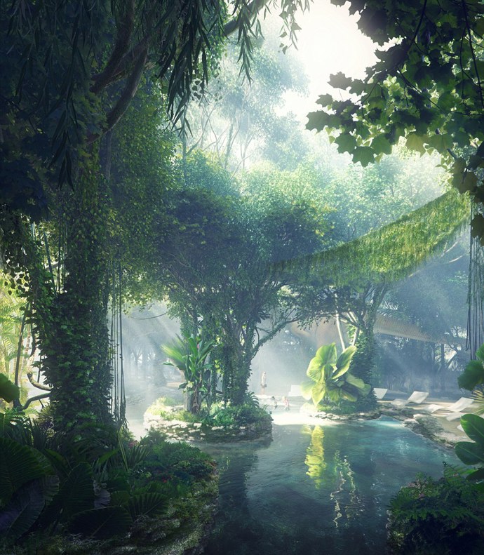 První hotel s vnitřním tropickým deštným lesem