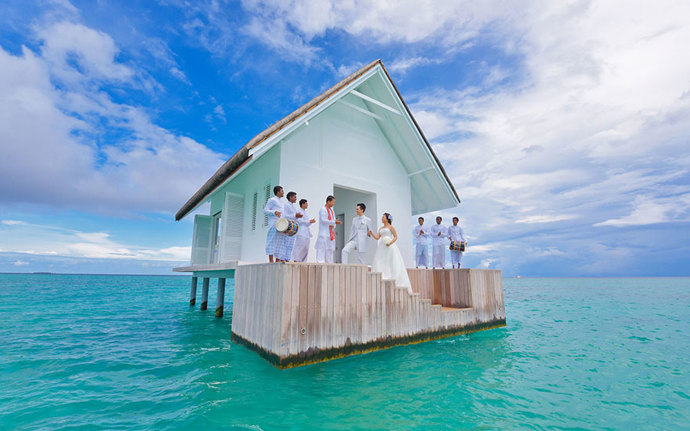 Rajský svatební pavilon na Maledivách