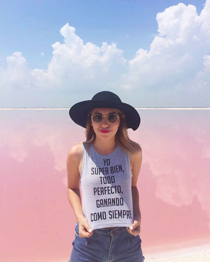 Růžová laguna v Mexiku