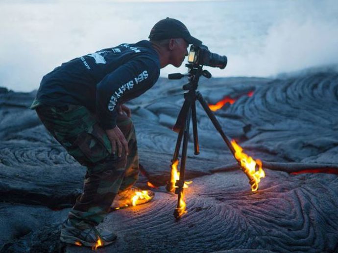 ...a hořící stativ.