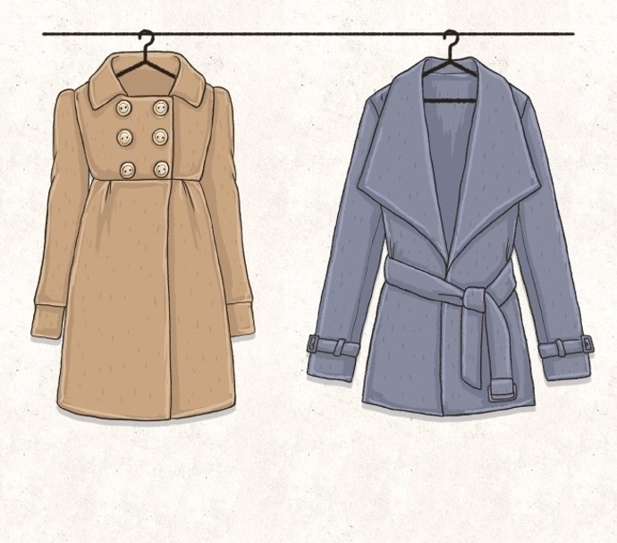 Zvýrazníte ji dvouřadým kabátem „přetnutým“ vysoko v pase, poutavými klopami, chlupatým límcem nebo ostře střiženými rameny.