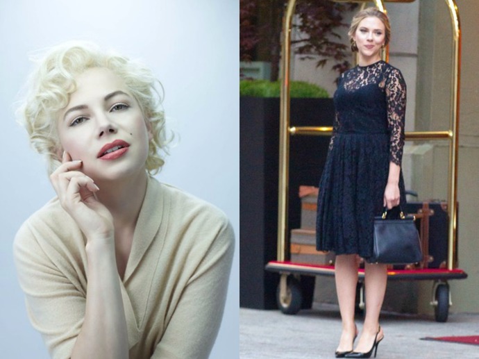 Michelle Williams si zahrála ikonu Marylin Monroe ve filmu Můj týden s Marylin. Oslovená byla však i Scarlett Johansson, která však spolupráci z neznámých důvodů zrušila.
