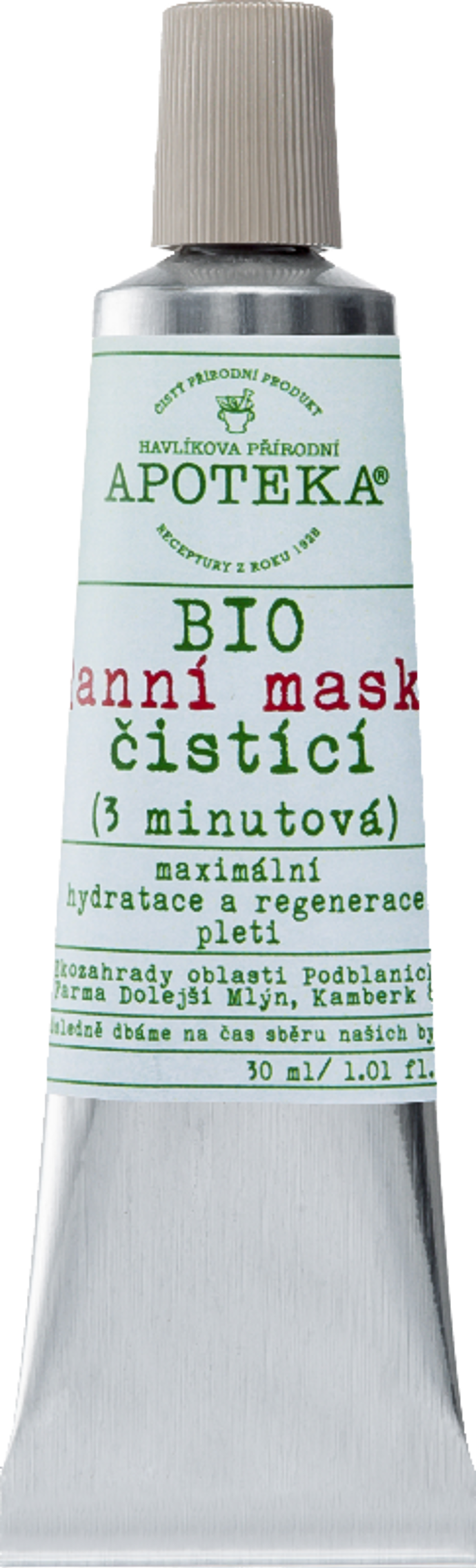 BIO ranní maska čistící 3-minutová, Havlíkova přírodní apotéka, 189 Kč BIO ranní maska čistící 3-minutová, Havlíkova přírodní apotéka, 189 Kč