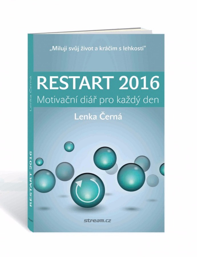 Toužíte po diáři, který vás bude zároveň motivovat a inspirovat k osobnímu růstu? Lenka Černá, která se osobnímu koučinku a zdravému životnímu stylu věnuje profesionálně a má například svůj pořad na Streamu, sepsala diář s názvem Restart. Každý měsíc se zaměřuje na práci s potlačenými emocemi a oslabenými orgány. A každý týden navíc získáte tip pro vaše zdraví nebo fit recept. Toužíte po diáři, který vás bude zároveň motivovat a inspirovat k osobnímu růstu? Lenka Černá, která se osobnímu koučinku a zdravému životnímu stylu věnuje profesionálně a má například svůj pořad na Streamu, sepsala diář s názvem Restart. Každý měsíc se zaměřuje na práci s potlačenými emocemi a oslabenými orgány. A každý týden navíc získáte tip pro vaše zdraví nebo fit recept.