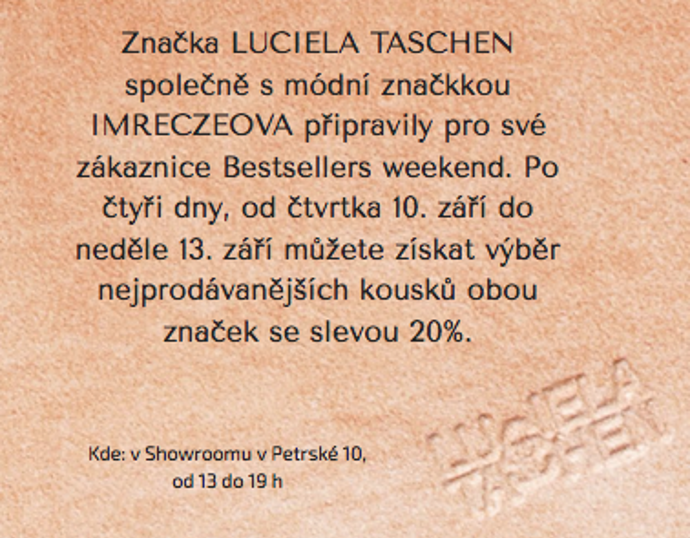 Designérka kabelek Lucia Jamrichová: Byznysplán jsem neměla, štěstí ano Designérka kabelek Lucia Jamrichová: Byznysplán jsem neměla, štěstí ano
