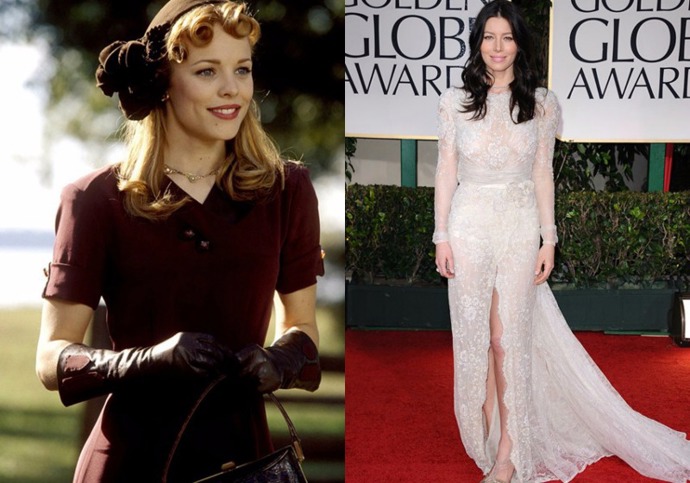 Rachel McAdams role ve filmu Zápisník jedné lásky po boku Ryana Goslinga seděla úžasně.
Lze si tedy jen těžko představit, že by postavu Allie hrála Jessica Biel, která se o roli také ucházela.
