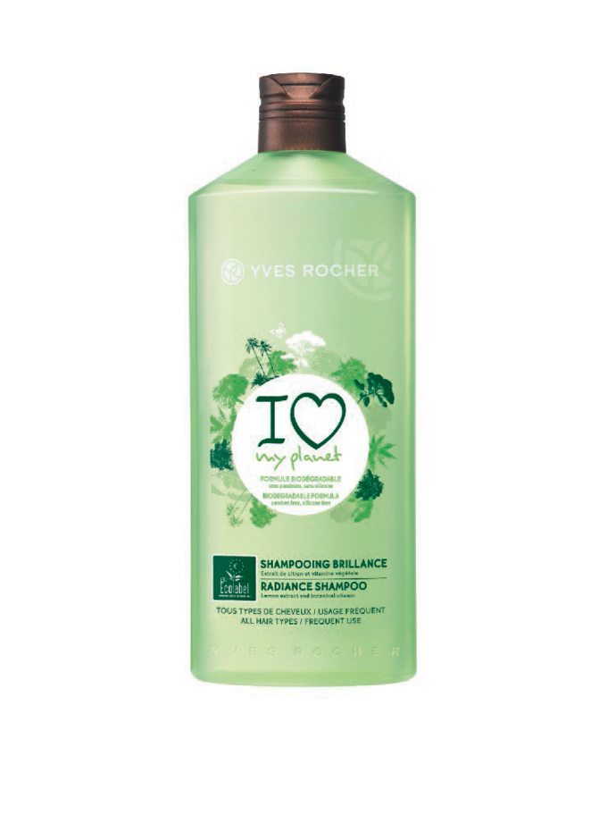 Šampon pro zářivé vlasy s logem I love my planet
