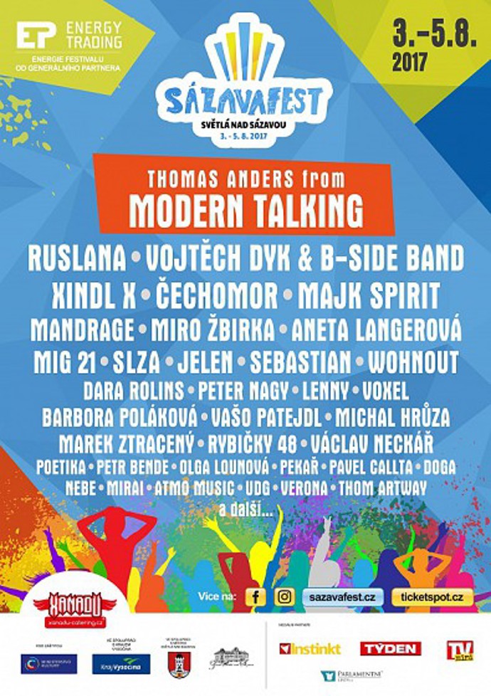 Sázavafest, 3. - 5. srpna, Světlá nad Sázavou
Sázavafest, 3. - 5. srpna, Světlá nad Sázavou