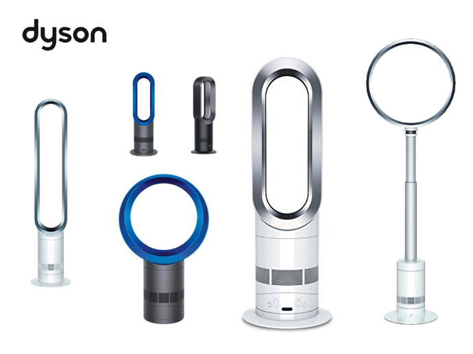 Revoluční design - bezlopatkové ventilátory Dyson.
