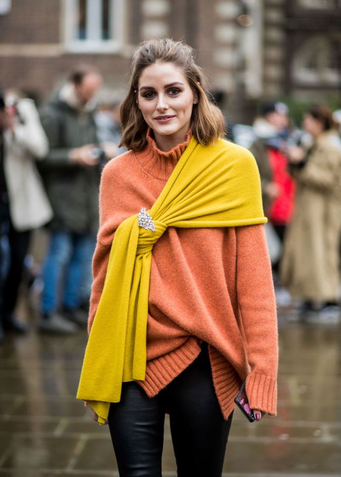 Modelka a blogerka Olivia Palermo před přehlídkou Christophera Kanea
