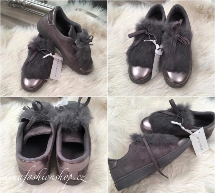 Tenisky s módní kožešinkou, LenaFashion, 349 Kč Tenisky s módní kožešinkou, LenaFashion, 349 Kč