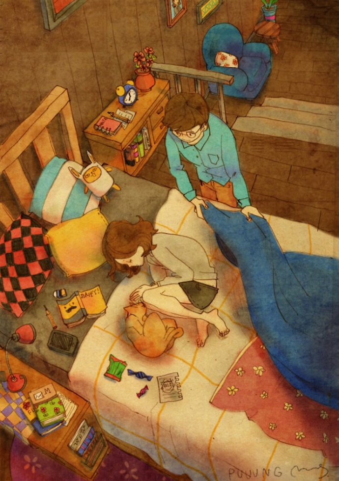 Galerie: 21 ilustrací, ze kterých cítíte, že láska kvete z maličkostí
