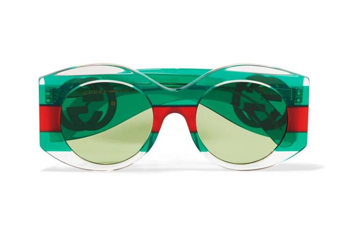 GUCCI

Pruhované zelenočervené brýle s kulatými obroučkami, 285 liber na Net-a-Porter
