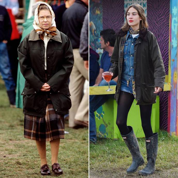 Kabát ve stylu Barbour
Klasický "vaťák" od značky Barbour vídáme zejména na festivalu Glastonbury. Inspirací například Alexe Chung tak klidně mohla být královna Alžběta II.
Kabát ve stylu Barbour
Klasický "vaťák" od značky Barbour vídáme zejména na festivalu Glastonbury. Inspirací například Alexe Chung tak klidně mohla být královna Alžběta II.