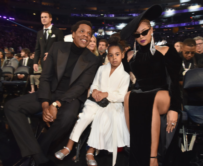 S dcerou Blue Ivy na předávání cen Grammy.
