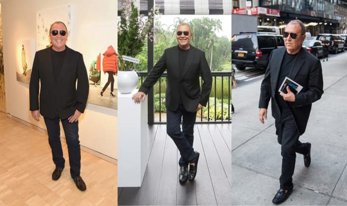 Michael Kors

Svou módní uniformu ozvláštňuje barvou brýlí. Jejich volbu prý ovlivňuje momentální nálada. Když je naštvaný nosí stříbrné, když má sportovní náladu, tak olivové a když se mu nad tím nechce přemýšlet, volí černé.
