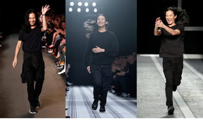 Alexander Wang

Tento návrhář ví, jak udělat módní show zajímavou. A to i bez toho, aniž by na sobě měl něco, co vás na první pohled upoutá. Jeho celkem nudný celočerný outfit pokaždé vyváží obrovskou dávkou energie, která z něj na módních přehlídkách vyzařuje.
