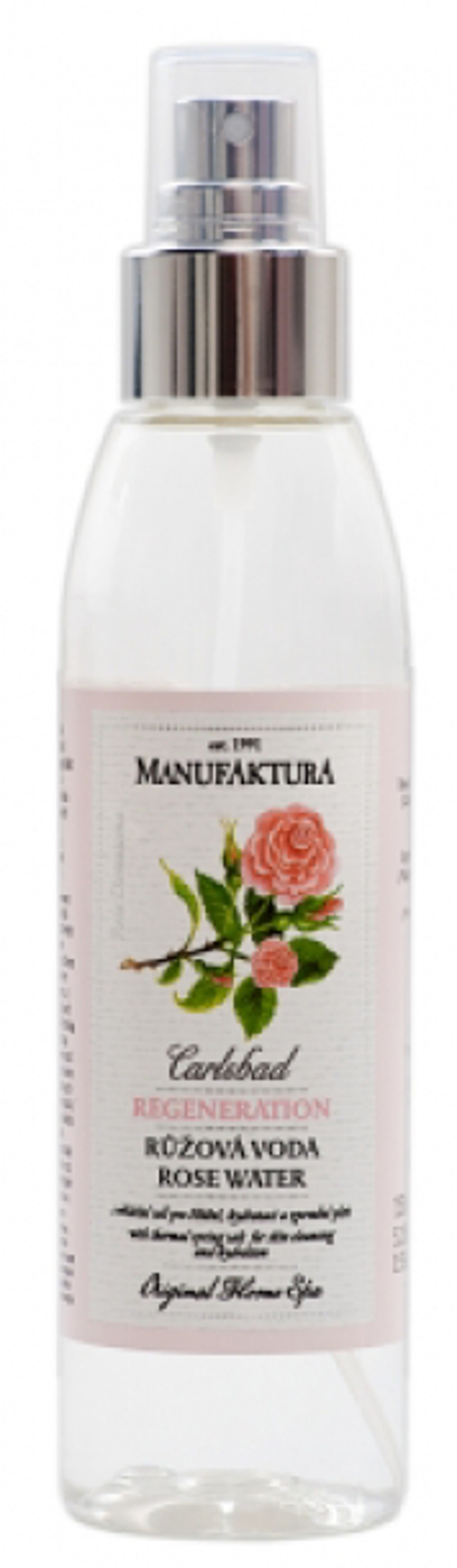 Přírodní růžová voda pro čištění a hydrataci, Manufaktura 256 Kč
