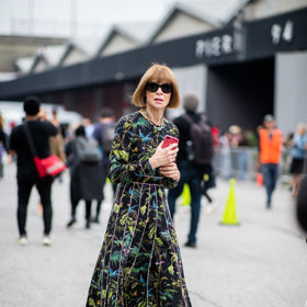 Nejdůležitější žena celého fashion weeku - šéfredaktorka amerického Vogue Anna Wintour
