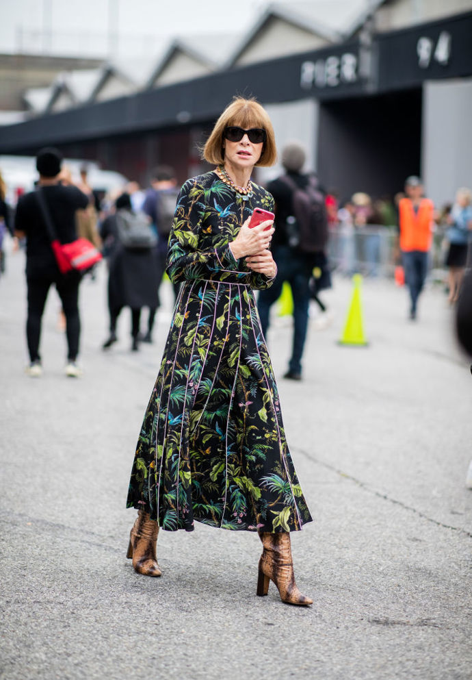 Nejdůležitější žena celého fashion weeku - šéfredaktorka amerického Vogue Anna Wintour
