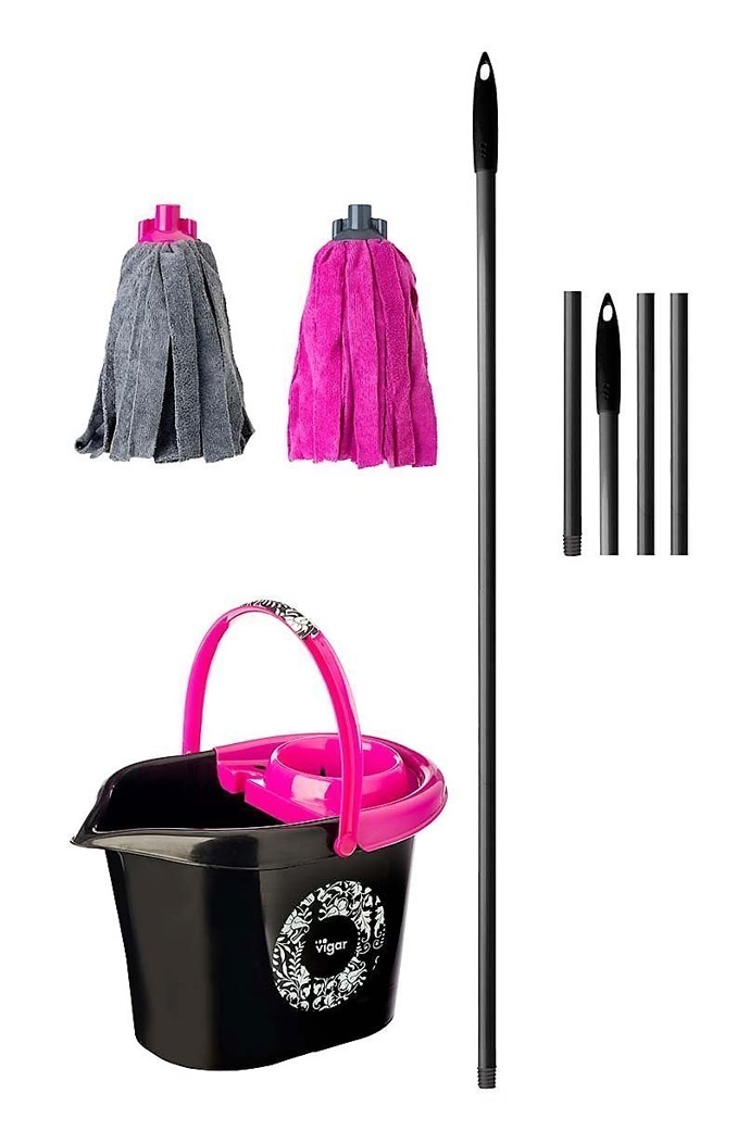 Samoždímací mop s kbelíkem, objem 12 l, Vigar, plast a ocel, prodává Hdesign-shop.cz, 399 Kč
