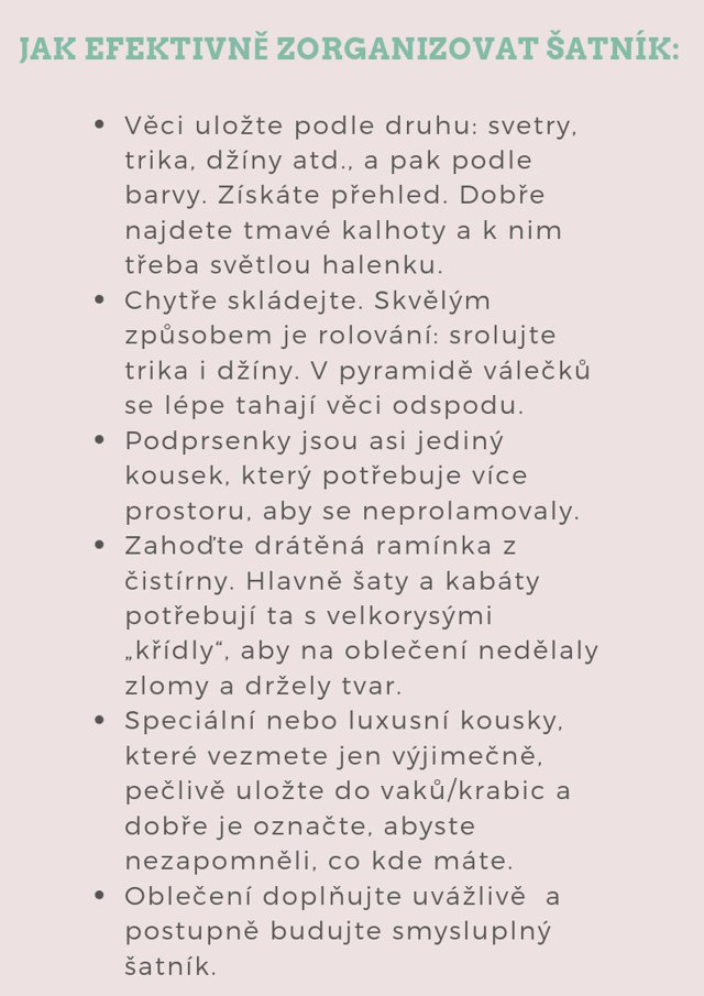 Jak efektivně zorganizovat šatník