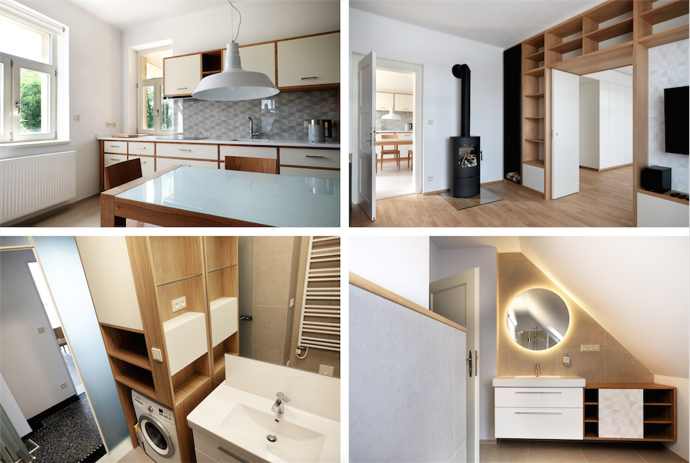 Rekonstrukce vilky ze 30. let 20. století v Čelákovicích. Spolupráce s Terezou Kouckou a Ludmilou Foblovou z ateliéru Tek Tek architekti.
Rekonstrukce vilky ze 30. let 20. století v Čelákovicích. Spolupráce s Terezou Kouckou a Ludmilou Foblovou z ateliéru Tek Tek architekti.