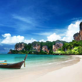 Pláž Railay Beach v Thajsku.
Pláž Railay Beach v Thajsku.