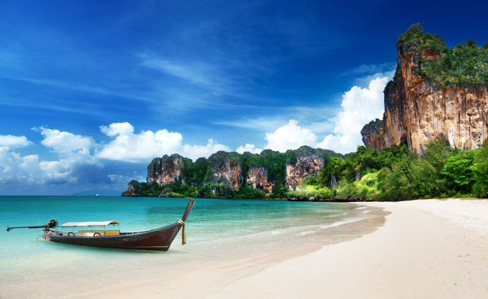 Pláž Railay Beach v Thajsku.
Pláž Railay Beach v Thajsku.