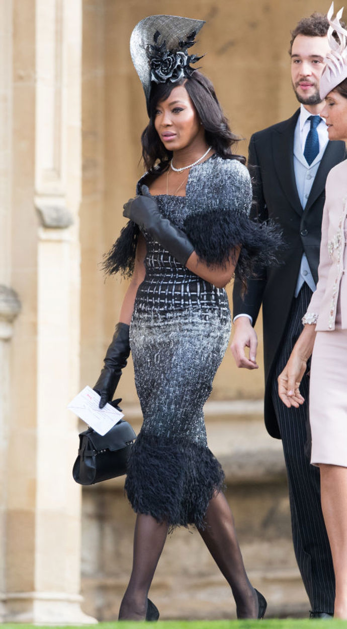 Naomi Campbell na svatbě princezny Eugenie z Yorku a Jacka Brooksbanka v roce 2018

V černostříbrných šatech Ralph & Russo a fascinátoru Philip Treacy Naomi potvrdila, že je úplně v pořádku přijít na svatbu v černé barvě

 
