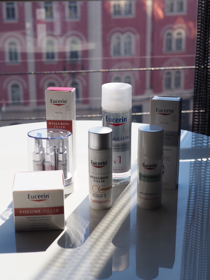 Před natáčením se Renata Mrázová nechala hýčkat produkty značky Eucerin.
