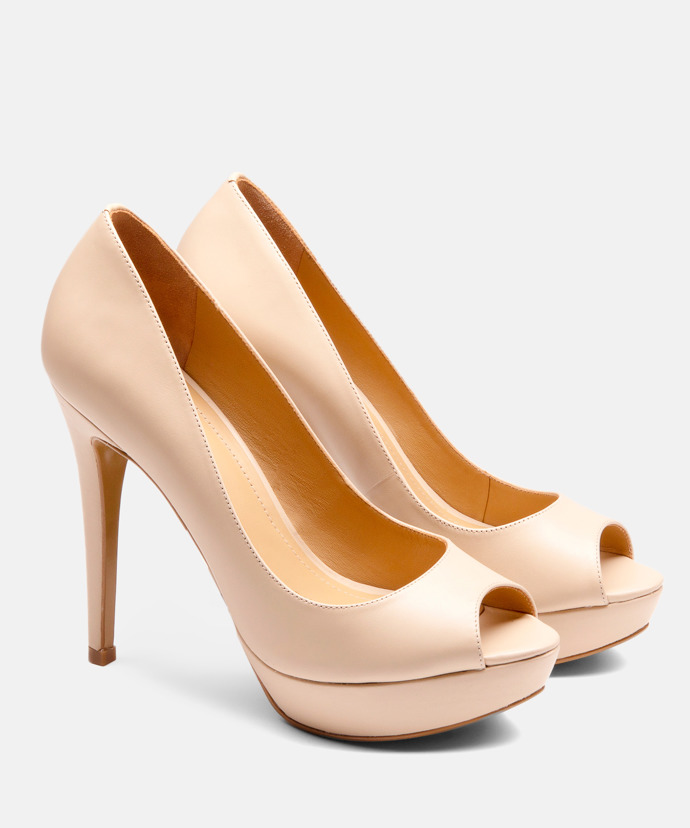 Béžové lodičky peep toe Mae, 3990 Kč
