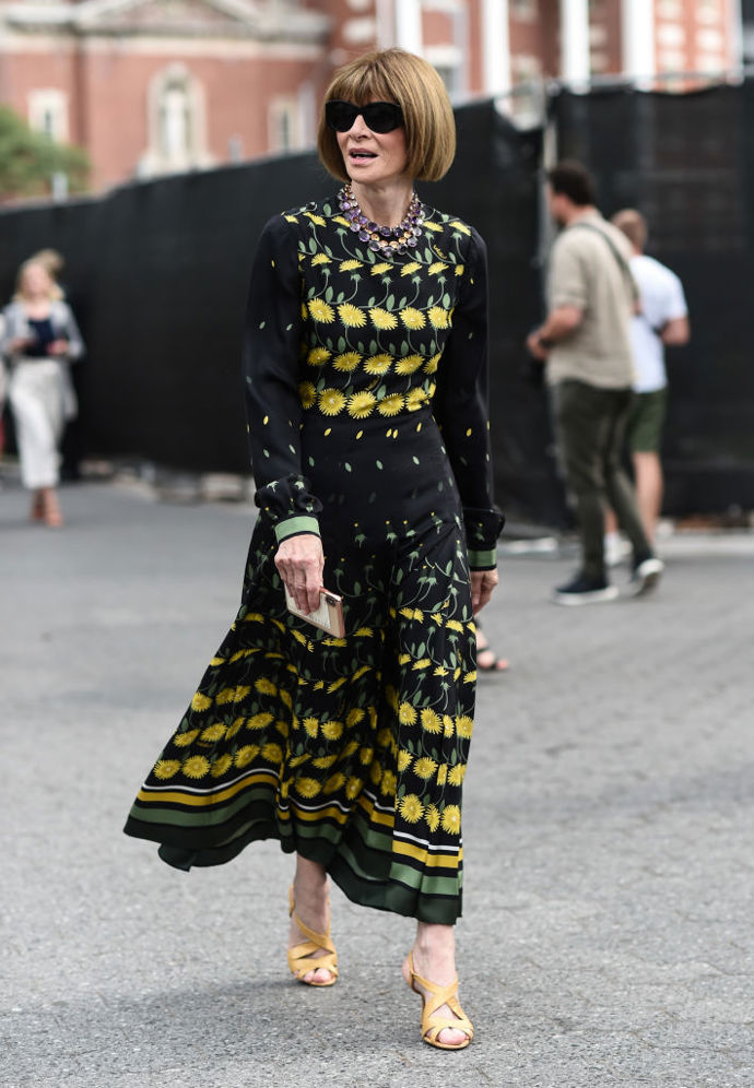 Anna Wintour na přehlídce Carolina Herrera
