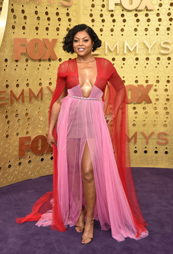 Taraji P. Henson v róbě od Very Wang a botách Jimmy Choo
