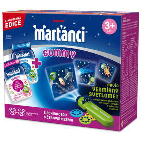 Na doplnění minerálů zkuste například limitovanou edici Marťánky® Gummy s echinaceou a černým bezem a vitaminem C, které přispívající k normální funkci imunitního systému. Ve složení mají i kyselinu listovou a vitaminy B7 a B12 přispívajíci ke snížení únavy a vyčerpání. Navíc v této limitované edici získáte Vesmírný světlomet, s kterým můžete spolu s dětmi objevovat vesmír. Též můžete soutěžit o dalekohled a spoustu dalších hodnotných cen.
