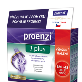 Dopřejte kloubům nejlepší péči od Proenzi®. Intenzivní kloubní výživa s Boswellii serratou, kurkumou dlouhou a vrbou bílou je ještěobohacena o BioPerine® pro podporu vstřebávání. Obsahuje bohatou kombinaci látek a má zesílené složení díky rostlinným extraktům. Navíc teď koupíte výhodné balení 120+60 tablet! 
