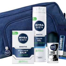 Dárková sada pro muže s citlivou pokožkou, Nivea

Obdarujte svého milého kosmetickou taštičkou, kterou následně unosí i do posilovny. Ideální pro ty, kteří mají citlivou pleť se sklony k podráždění a zarudnutí.

Obsahuje: Gel na holení Sensitive, balzám po holení Sensitive, Kuličkový antiperspirant Black & White Invisible a Labello balzám na rty pro muže.

Cena: 560 Kč
