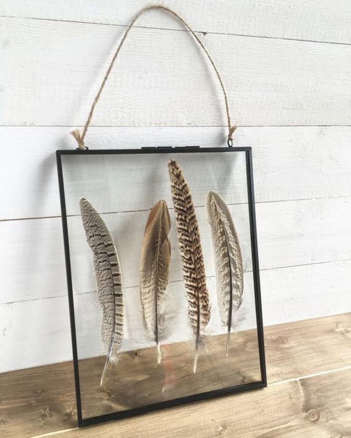 Ptačím pírkům to ve skleněném rámu bude slušet dvojnásob. Foto: etsy.com
Ptačím pírkům to ve skleněném rámu bude slušet dvojnásob. Foto: etsy.com
