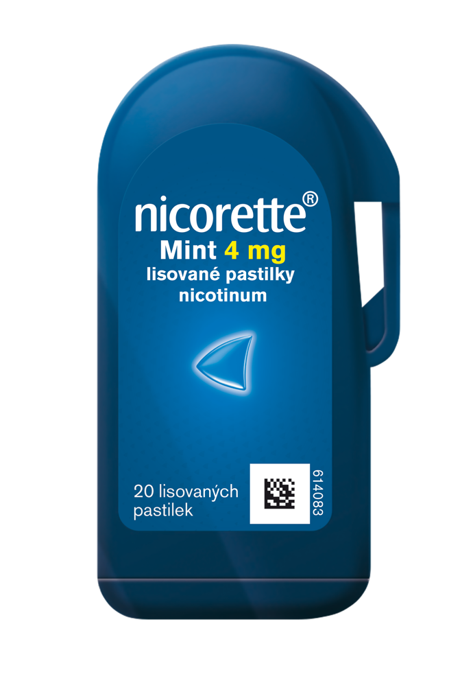 Lisované pastilky s mátovou příchutí (Nicorette® Mint 4 mg lisované pastilky)
- Působí proti hlavním příznakům abstinence: touze po cigaretě, podrážděnosti.
- Mají osvežující mátovou příchut a praktické balení.
- Jedna pastilka obsahuje 4 mg nikotinu.
- Denní doporučená dávka je 8-12 pastilek, nelze však přesáhnout 15 pastilek denně.
Lisované pastilky s mátovou příchutí (Nicorette® Mint 4 mg lisované pastilky)
- Působí proti hlavním příznakům abstinence: touze po cigaretě, podrážděnosti.
- Mají osvežující mátovou příchut a praktické balení.
- Jedna pastilka obsahuje 4 mg nikotinu.
- Denní doporučená dávka je 8-12 pastilek, nelze však přesáhnout 15 pastilek denně.
