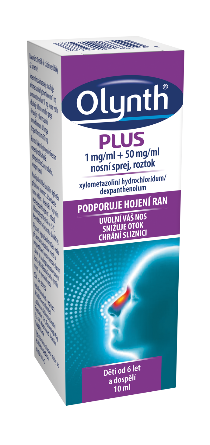 Olynth® PLUS 1 mg/ml + 50 mg/ml
PODPORUJE HOJENÍ PORANĚNÉ NOSNÍ SLIZNICE

