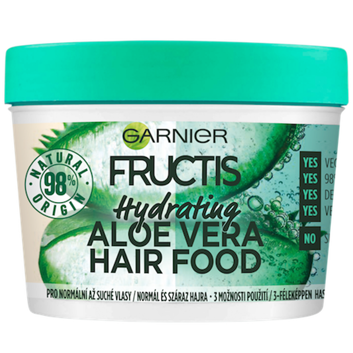 Hydratační a vyživující maska Aloe Vera (Garnier, 179, 90 Kč).
Hydratační a vyživující maska Aloe Vera (Garnier, 179, 90 Kč).