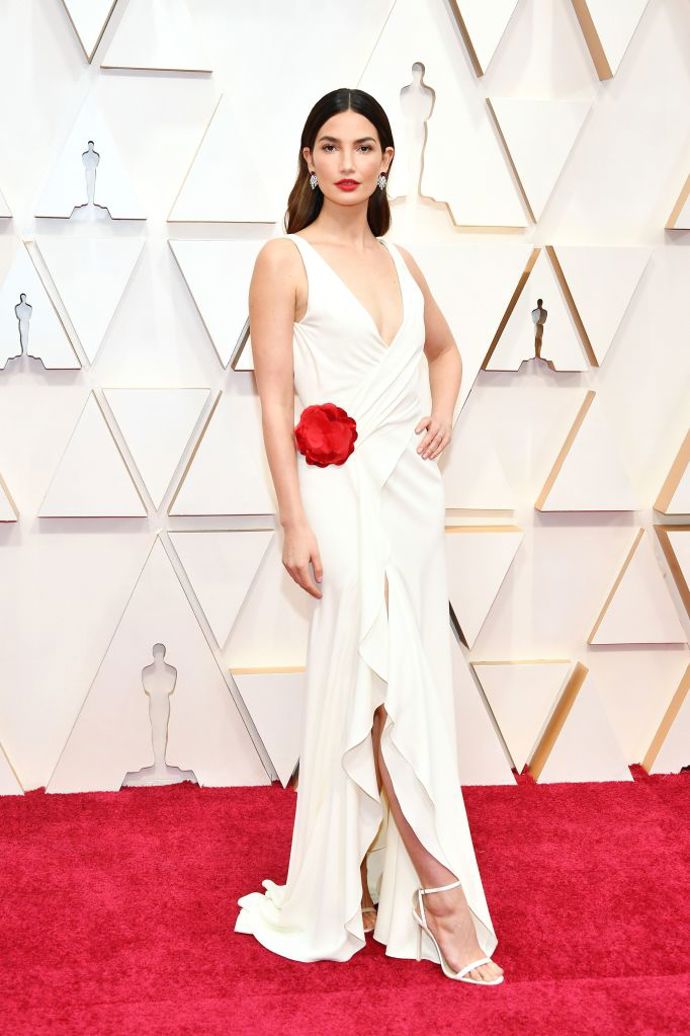 Lily Aldridge v šatech Ralph Lauren a špercích Bulgari

