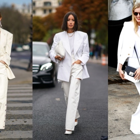 1. Celobílý outfit

Bílá barva se hodí ke všemu, ale nejlépe samozřejmě k samotné bílé. Monochromatické outfity jsou aktuálně obzvlášť trendy, a tak se nebojte bílé tričko zkombinovat s džínami, sakem a botami ve stejné barvě. Na léto ideální volba!
