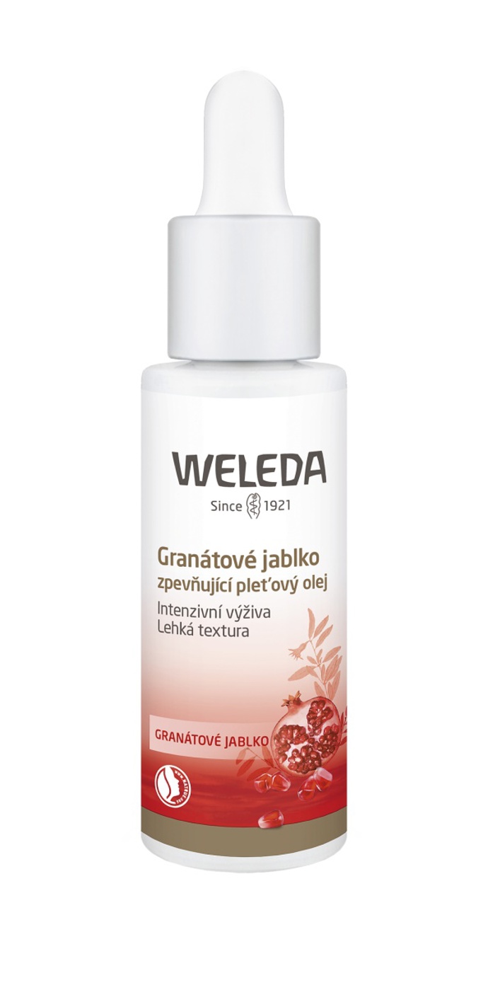 Zpevňující pleťový olej Granátové jablko, Weleda, 30 ml, 749 Kč. 

Během Dnů Marianne pořídíte s 20% slevou.
