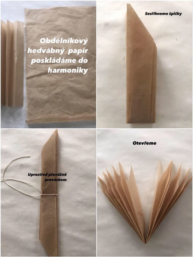 Skandinávské papírové hvězdy a kouličky z tapety
