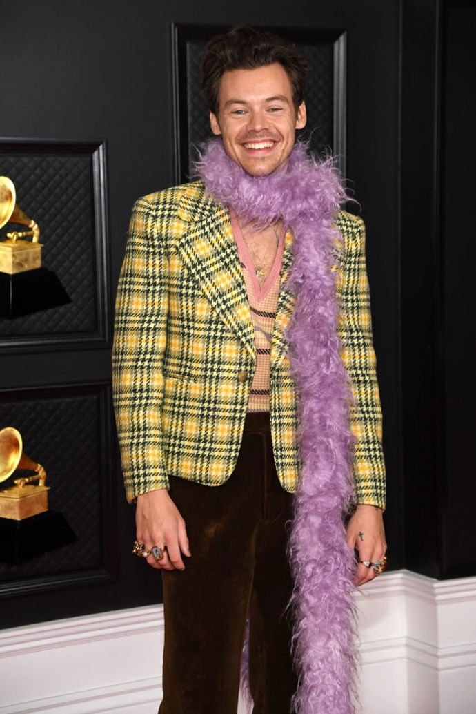 Jedinečný Harry Styles vsadil na Gucci.
Jedinečný Harry Styles vsadil na Gucci.