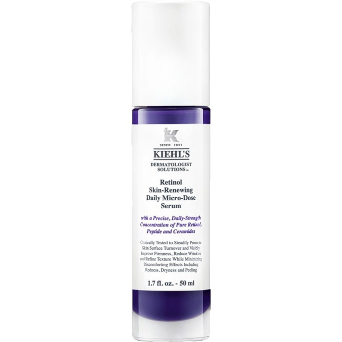 Kiehl‘s Retinol Skin-Renewing Daily Micro-Dose Serum
Kiehl‘s představuje denní sérum s mikrodávkami retinolu - Retinol Skin-Renewing Daily Micro-Dose Serum; průlomový přístup k retinolu, formulovaný v přesné denní dávce, která si poradí s příznaky stárnutí, a zároveň minimalizuje nepříjemné vedlejší účinky spojené s tradičními recepturami retinolu.
Nejnovější inovace v Kiehl’s inspirovaná lékařskou vědou o "mikrodávkování" neboli podáváním s nízkými a přesnými dávkami, obsahuje pečlivě kalibrovanou dávku retinolu, která pomáhá neustále podporovat obnovu vrchní vrstvy pokožky. S každou denní dávkou se postupně tvoří nové buňky pro obnovený vzhled pokožky.
30 ml: 1 260 Kč
Kiehl‘s Retinol Skin-Renewing Daily Micro-Dose Serum
Kiehl‘s představuje denní sérum s mikrodávkami retinolu - Retinol Skin-Renewing Daily Micro-Dose Serum; průlomový přístup k retinolu, formulovaný v přesné denní dávce, která si poradí s příznaky stárnutí, a zároveň minimalizuje nepříjemné vedlejší účinky spojené s tradičními recepturami retinolu.
Nejnovější inovace v Kiehl’s inspirovaná lékařskou vědou o "mikrodávkování" neboli podáváním s nízkými a přesnými dávkami, obsahuje pečlivě kalibrovanou dávku retinolu, která pomáhá neustále podporovat obnovu vrchní vrstvy pokožky. S každou denní dávkou se postupně tvoří nové buňky pro obnovený vzhled pokožky.
30 ml: 1 260 Kč